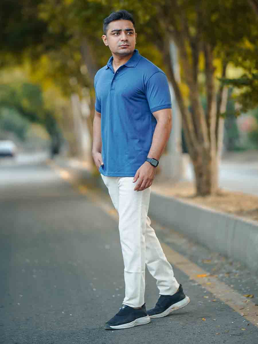 Login Light Blue Plain Polo