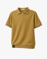JACQUARD ZIPPER POLO