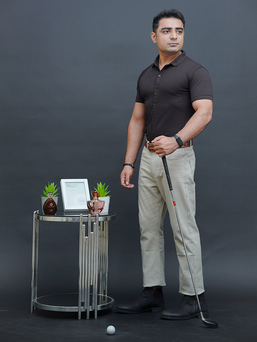 Login Black Polo Front Open Tshirt