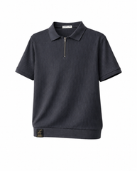 JACQUARD ZIPPER POLO