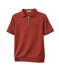 JACQUARD ZIPPER POLO