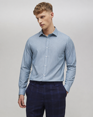 Men’s Light Blue Striped Formal Shirt – Full Sleeve