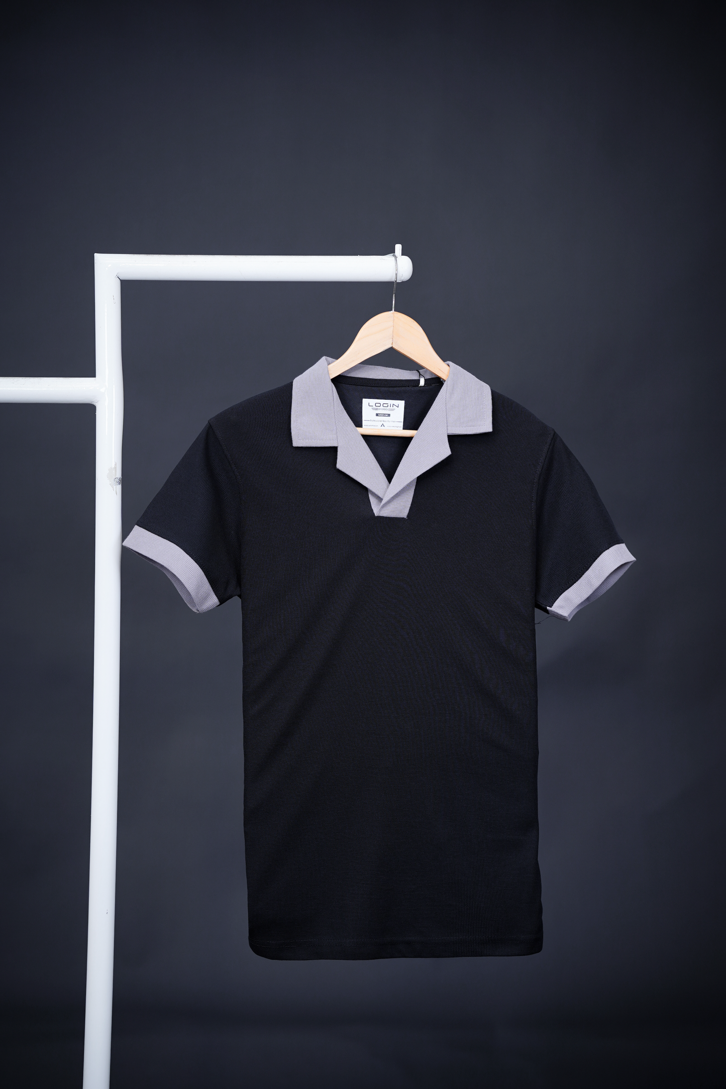 Login textured collared T-Shirt