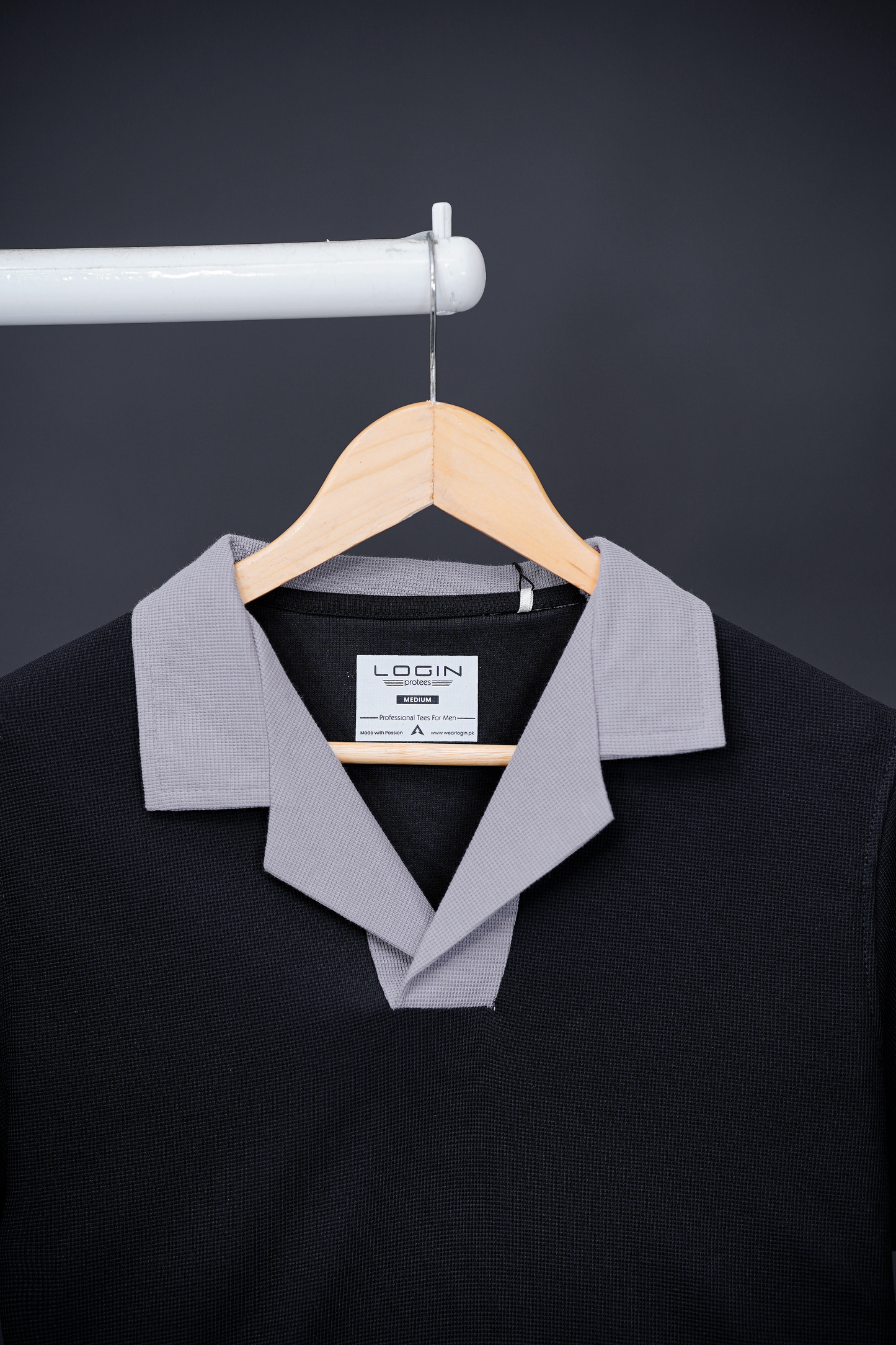 Login textured collared T-Shirt