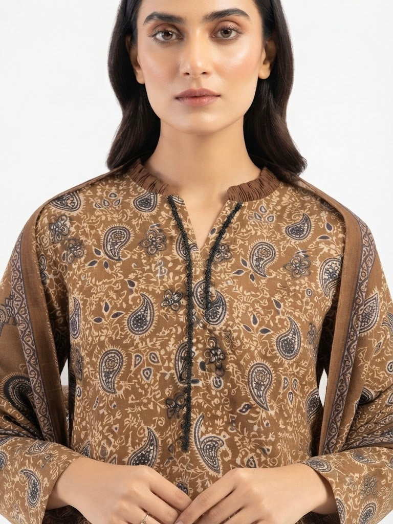 LOGIN Women's 3-Piece Printed Lawn Suit