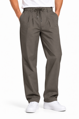 Men’s Grey Relaxed-Fit Trousers