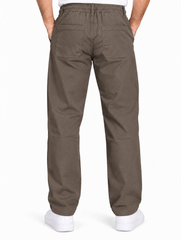 Men’s Taupe Brown Relaxed Fit Drawstring Pants