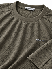 LOGIN Men's Olive Grey Oversized T-Shirt