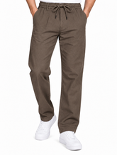 Men’s Taupe Brown Relaxed Fit Drawstring Pants