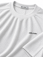 LOGIN Men's White Oversized Mesh T-Shirt