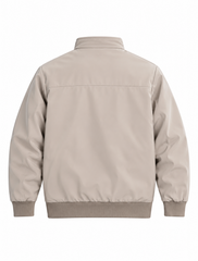 Men's Beige Premium Zip-Up Jacket