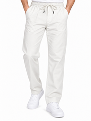 Men’s White Drawstring Casual Pants