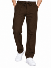 Men’s Brown Relaxed Fit Drawstring Cargo-Style Pants