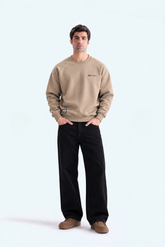 Login Crewneck Sweatshirt – Beige | 30-5377
