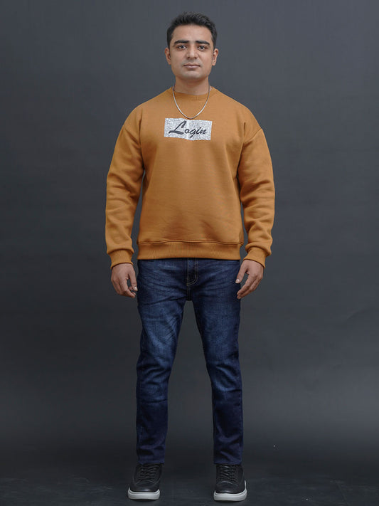 Login Mustard Baggy Sweat Shirt With Login Logo