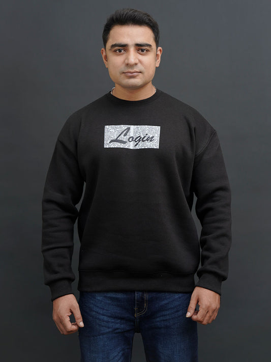 Login Black Baggy Sweat Shirt With Login Logo