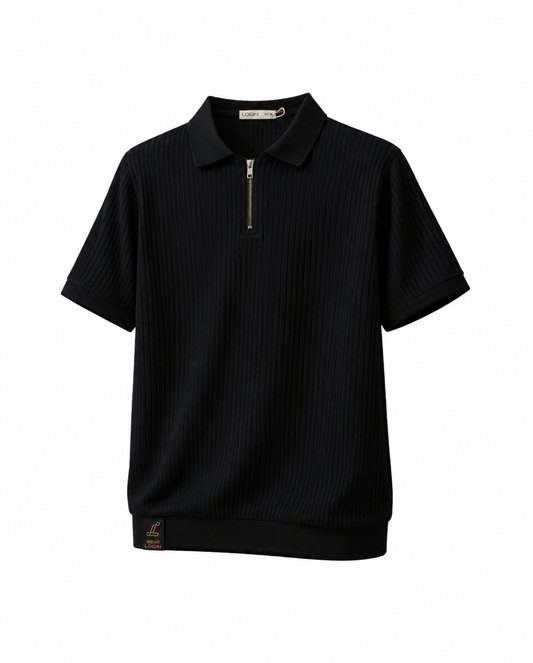 JACQUARD ZIPPER POLO