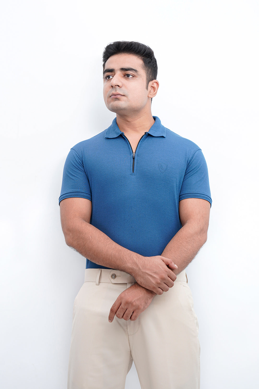 Login Royal Blue Zipper Polo