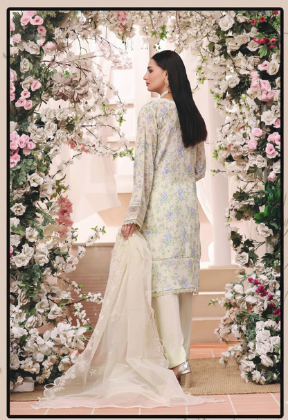 Stitched Embroidered Hira Cotton Lawn Suit