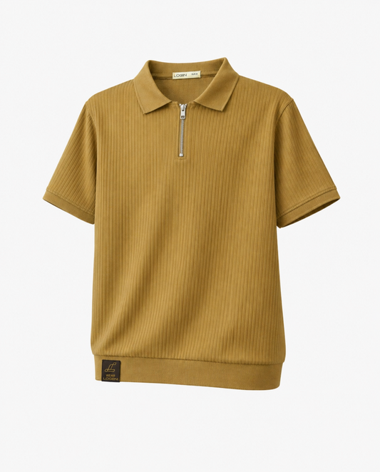 JACQUARD ZIPPER POLO