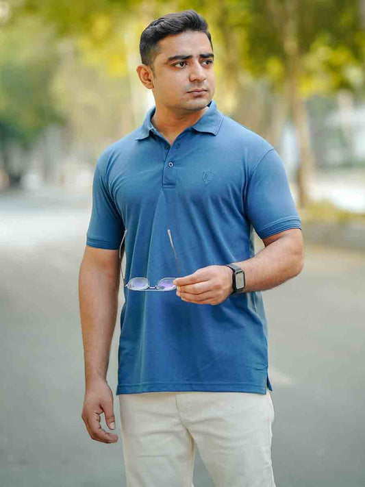 Login Light Blue Plain Polo