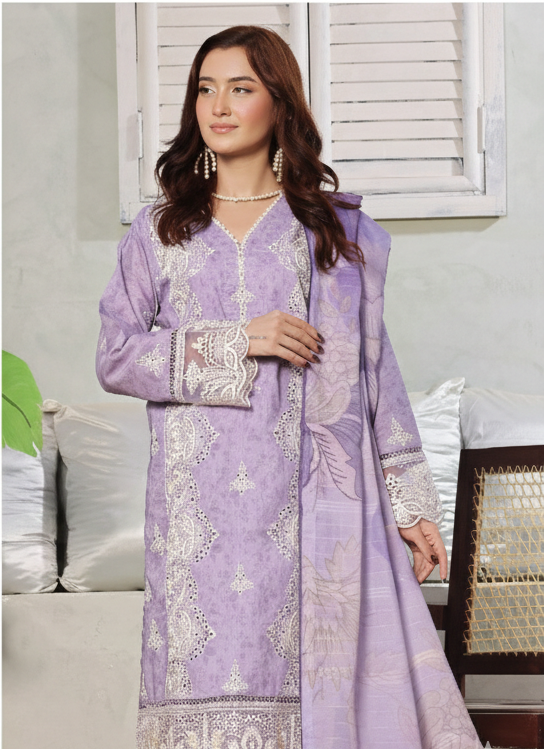 Stitched Embroidered Sorina Cotton Lawn Suit