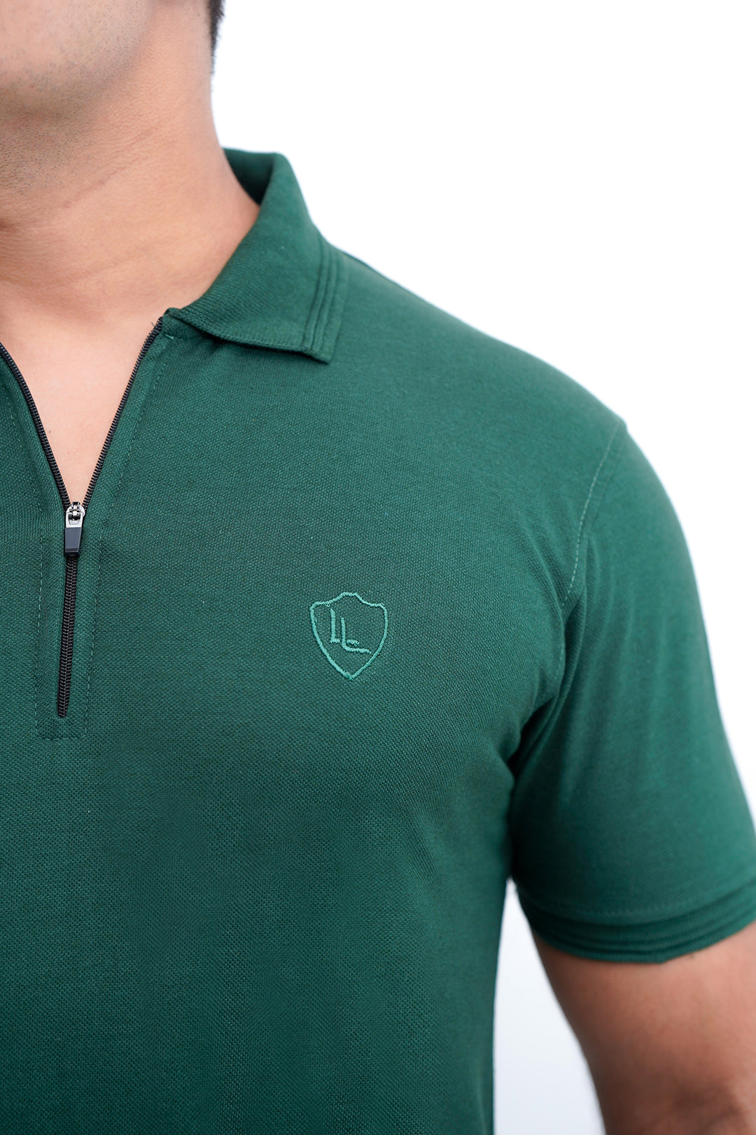 Login Green Zipper Polo