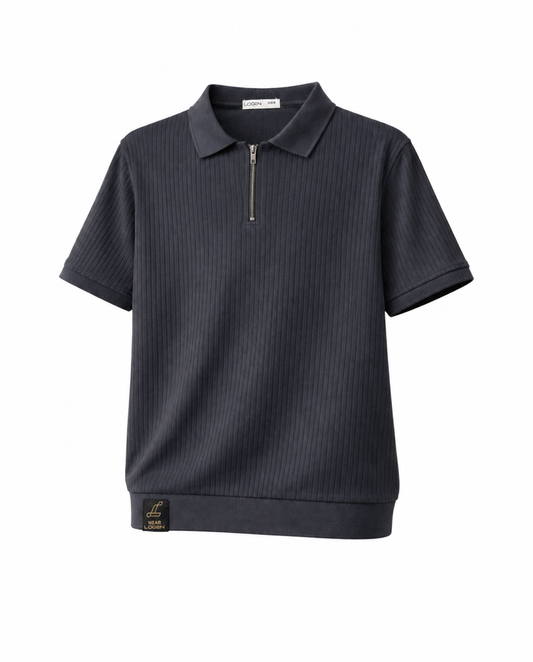 JACQUARD ZIPPER POLO