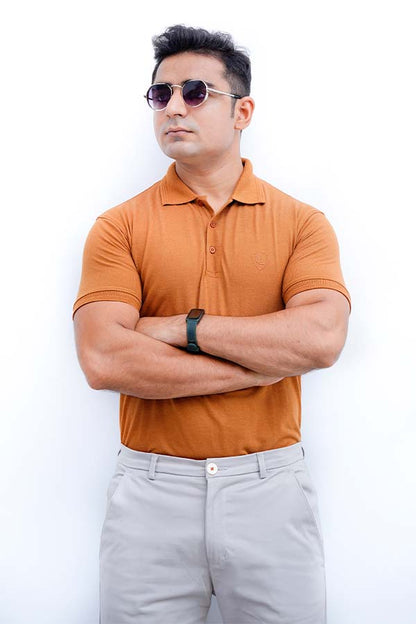 Login Mustard Plain Polo