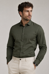 Men’s Olive Green Formal Shirt – Full Sleeve