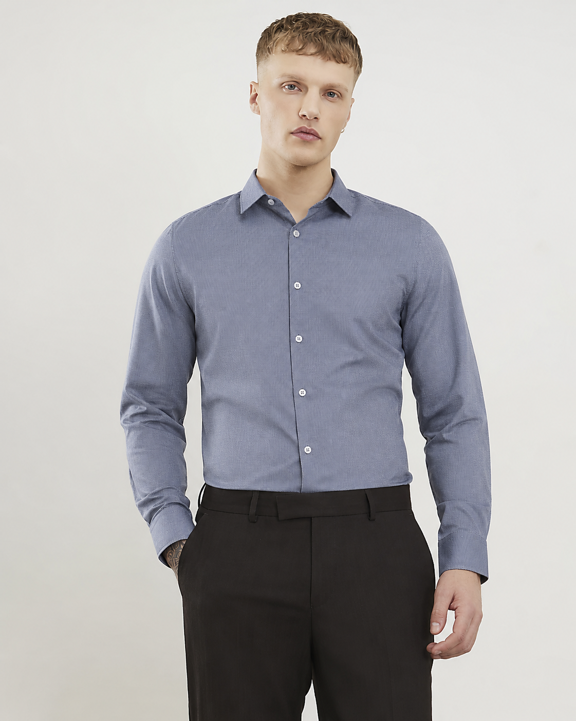 Men’s Light Blue Formal Shirt – Full Sleeve