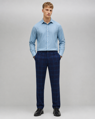 Men’s Light Blue Striped Formal Shirt – Full Sleeve