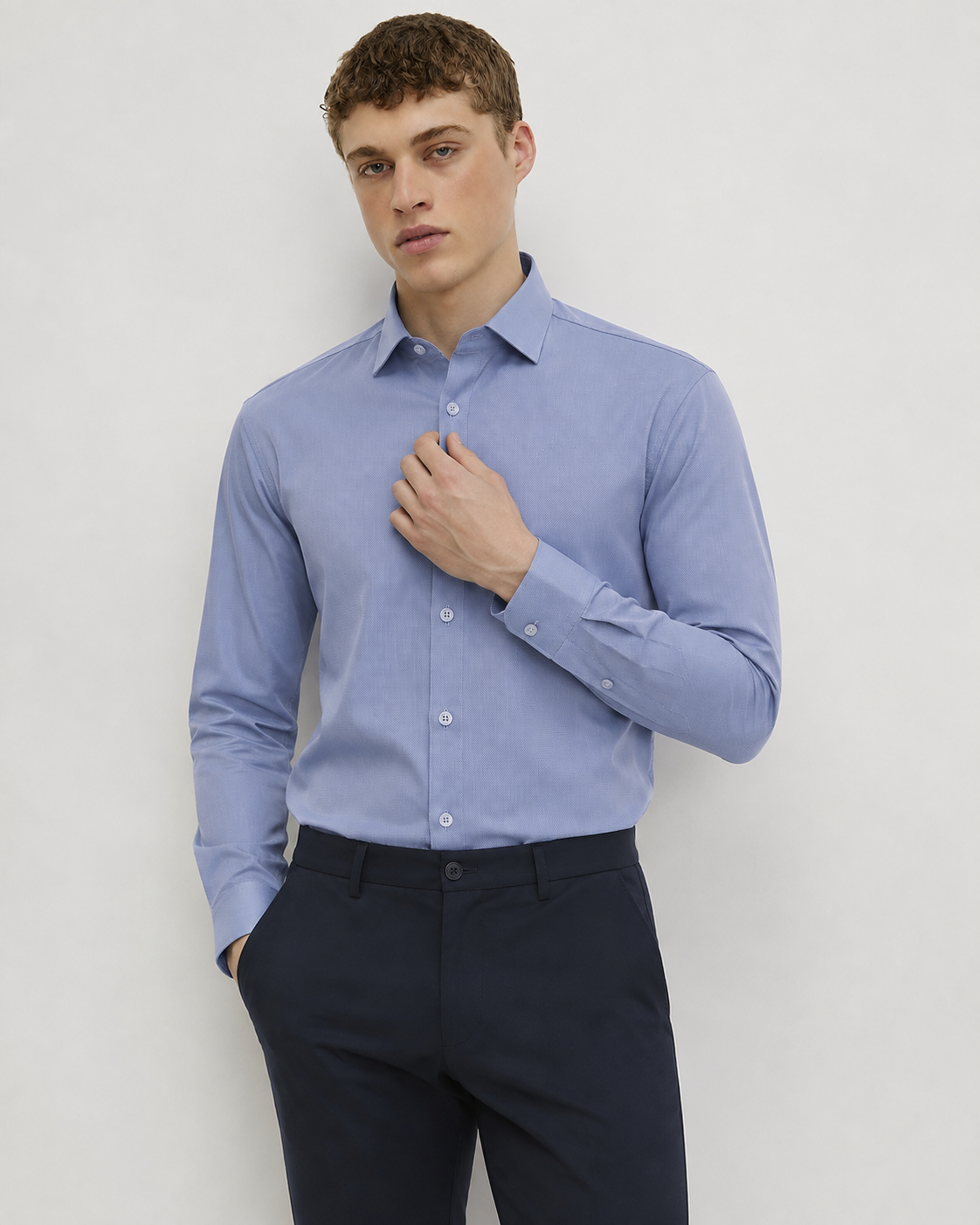 Men’s Sky Blue Formal Shirt – Full Sleeve