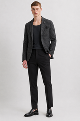 Charcoal Textured Slim Fit Blazer