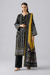 Basic Blue Printed Lawn 3 PCS Suit
