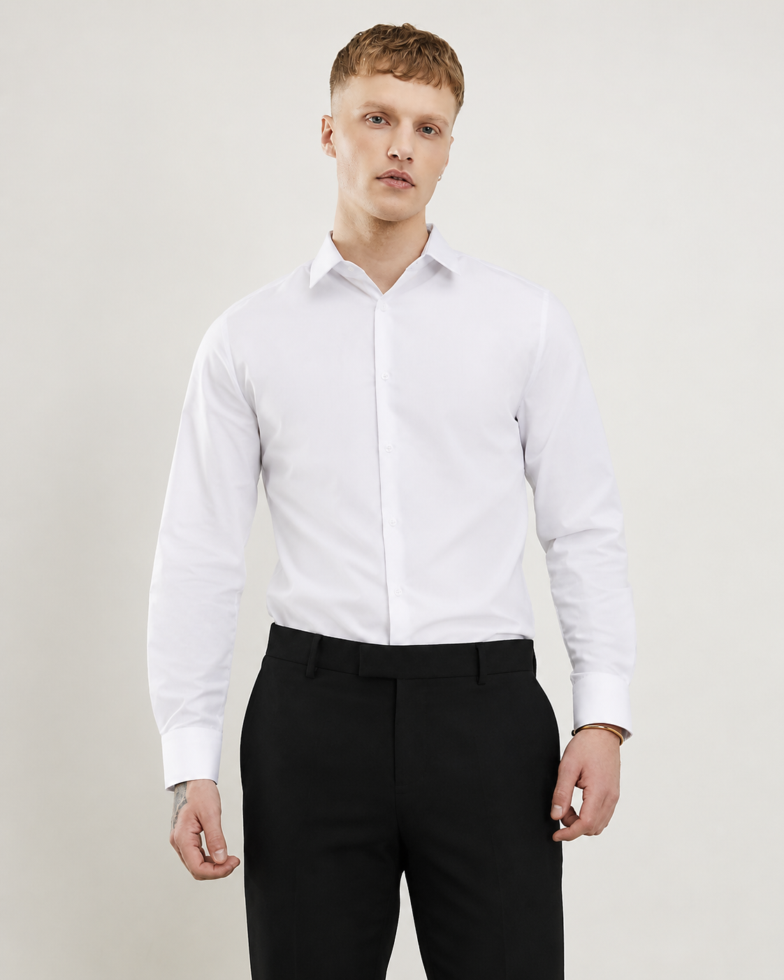 Men’s White Formal Shirt – Full Sleeve