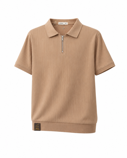 JACQUARD ZIPPER POLO