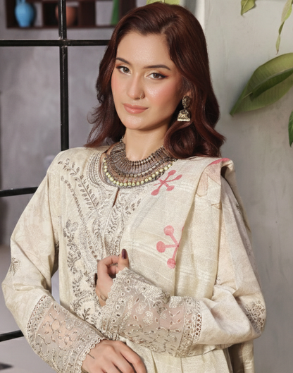 Stitched Embroidered Sorina Cotton Lawn Suit