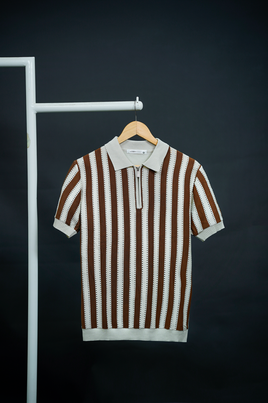 Login Old Money knitted Zipper Polo
