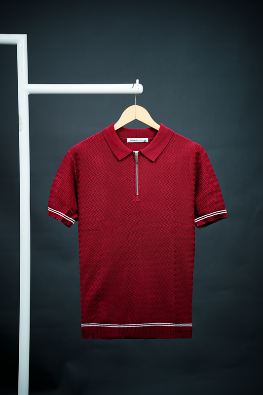 Login Old Money Knitted Zipper Polo