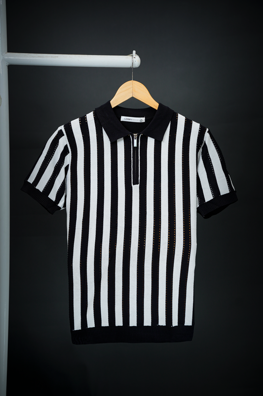 Login Old Money Knitted Zipper Polo