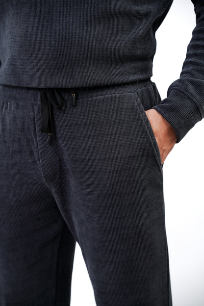 Men’s Knitted Lounge Trousers – Charcoal