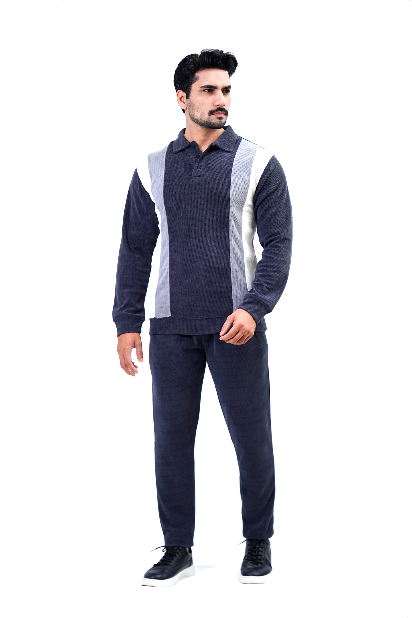 Men’s Knitted Two-Piece Tracksuit – Charcoal