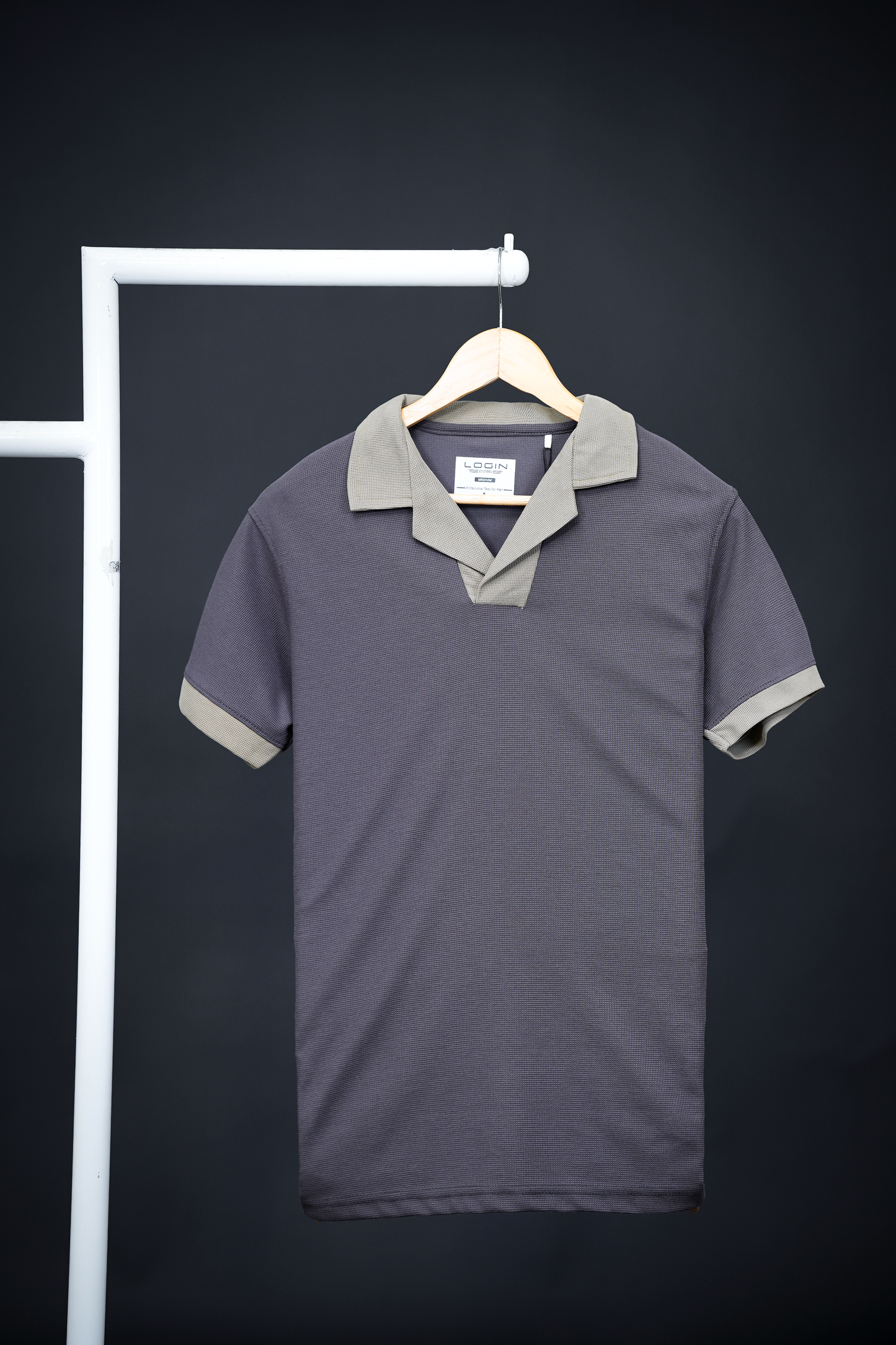Login textured collared T-Shirt