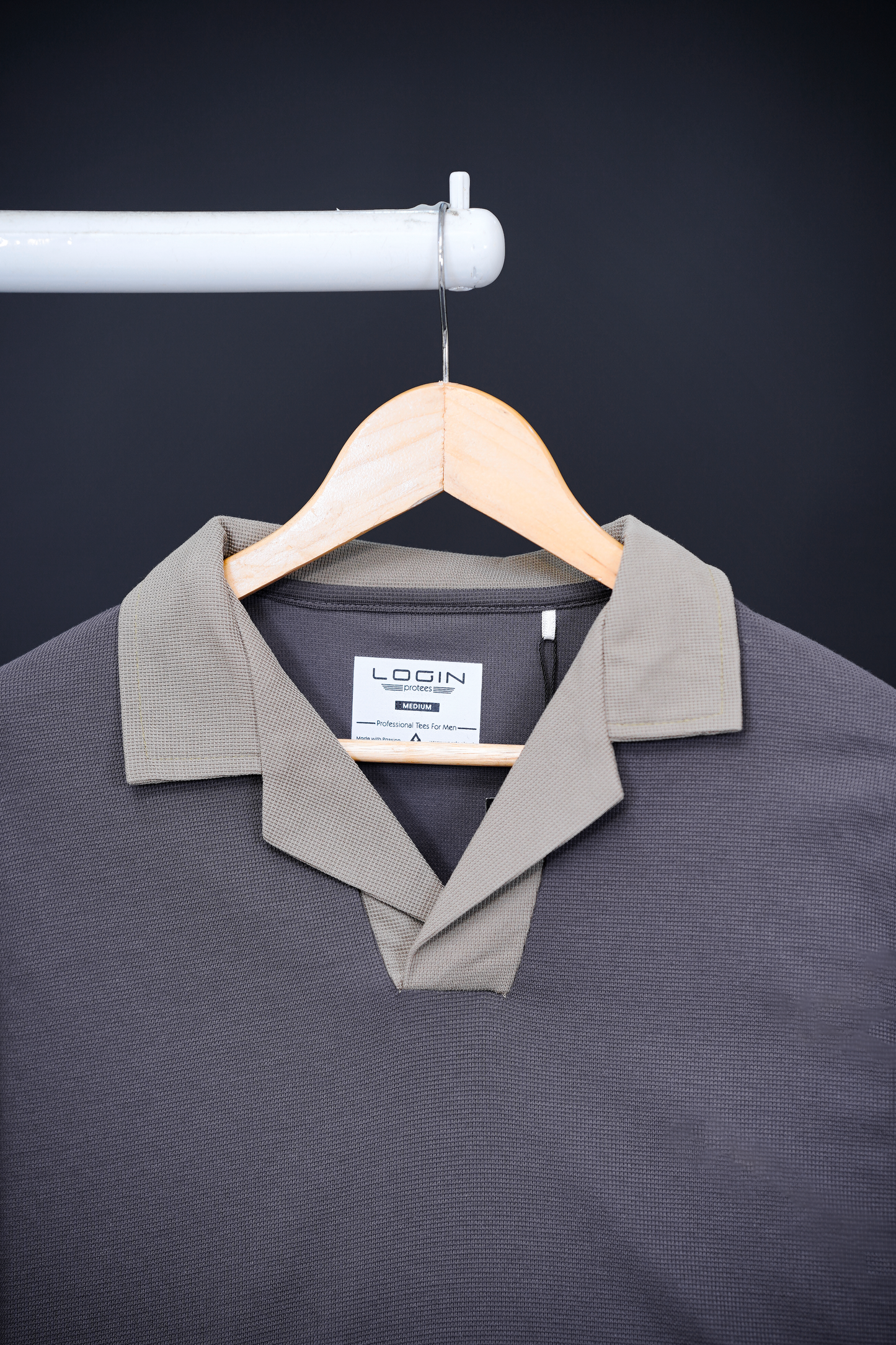 Login textured collared T-Shirt