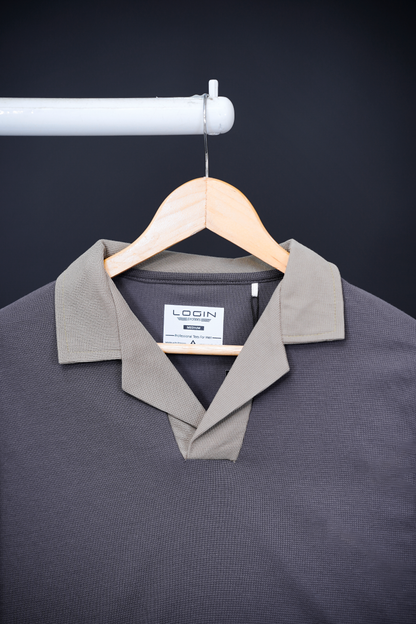 Login textured collared T-Shirt