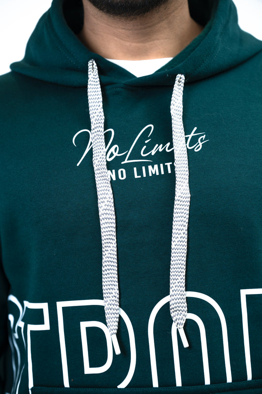 MEN Zip-Up Fleece Hoodie – Bottle Green