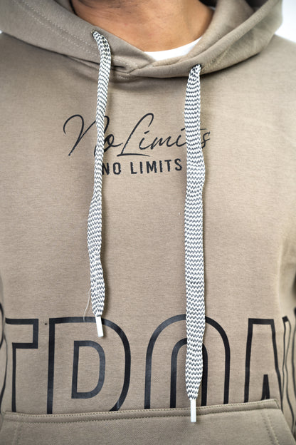 MEN Zip-Up Fleece Hoodie – Camel