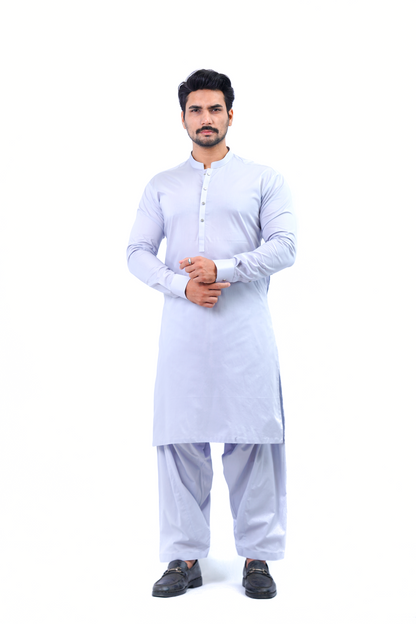 Men’s Shalwar Kameez – Light Purple (Cotton Fabric)