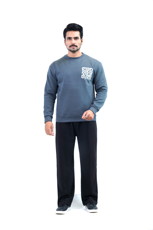 Full Sleeve Printed Fleece Sweet Teets – Slate Grey